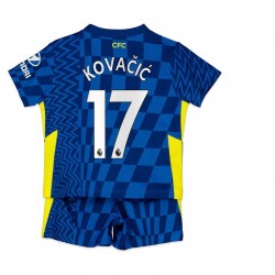 Camisola Chelsea Mateo Kovacic 17 Criança Equipamento Primeiro 2021-2022 Manga Curta